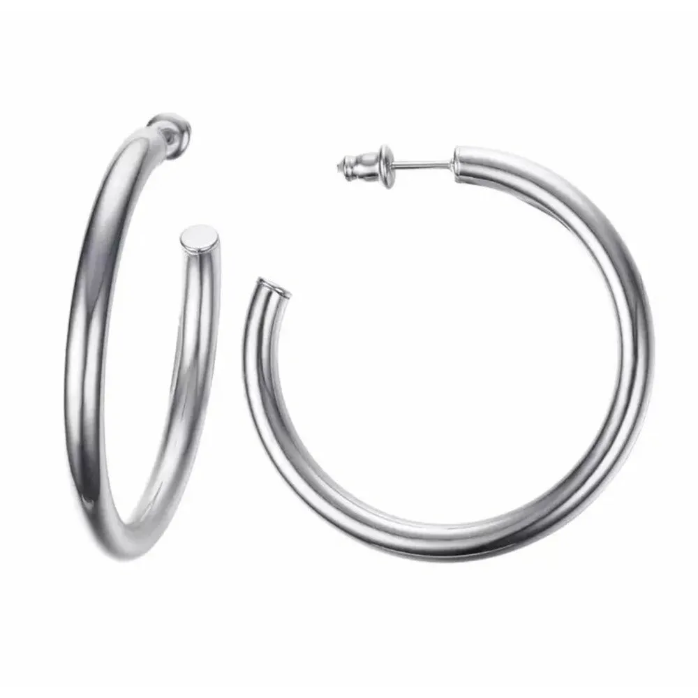 B-Frank Round Open Stainless Steel Hoops - Gold / Silver / Rose Gold