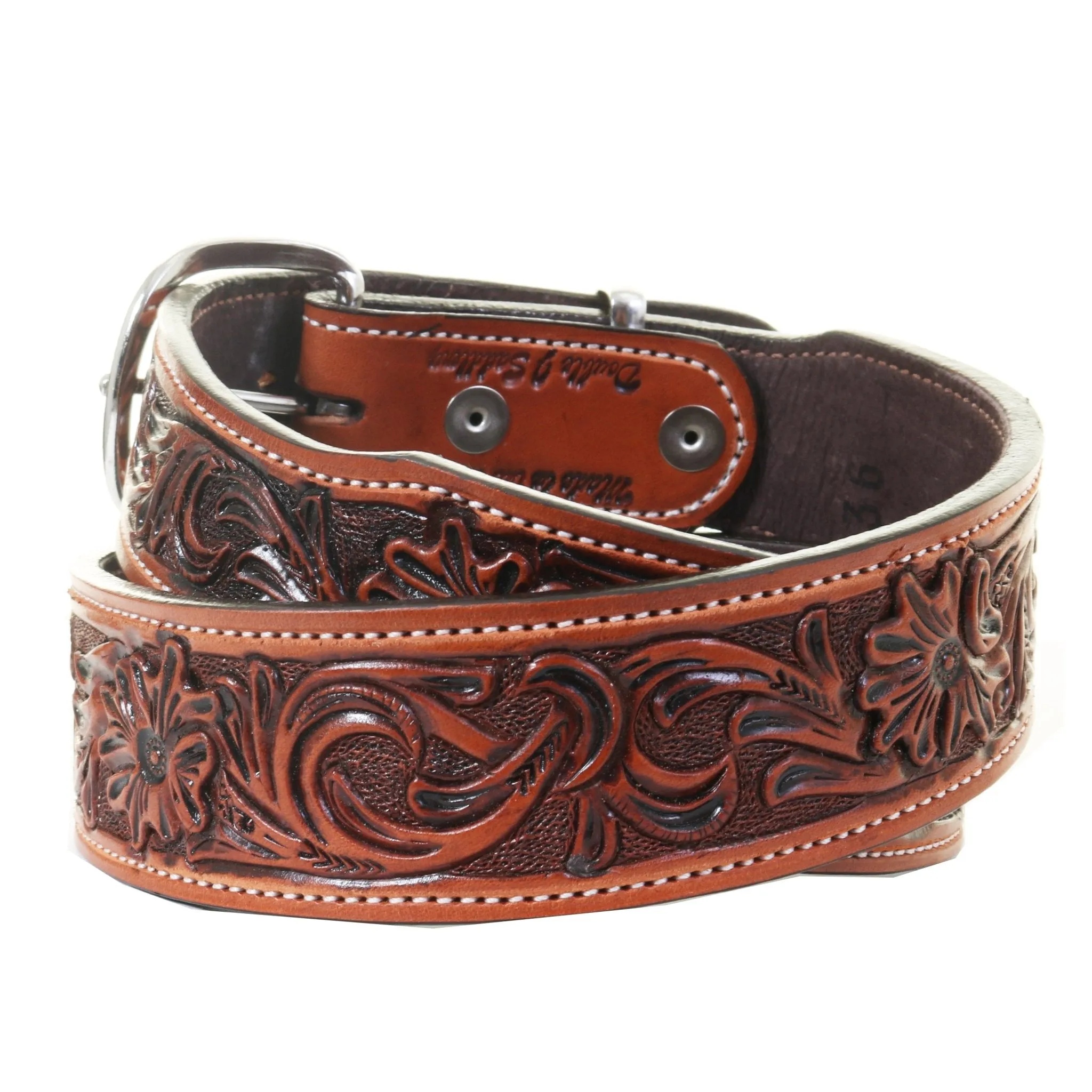 B1227A - Chestnut Floral Whirlwind Belt