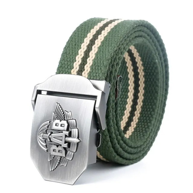 BAB Army Tactical Belt Patriotic Soldiers Canvas Jeans Belt