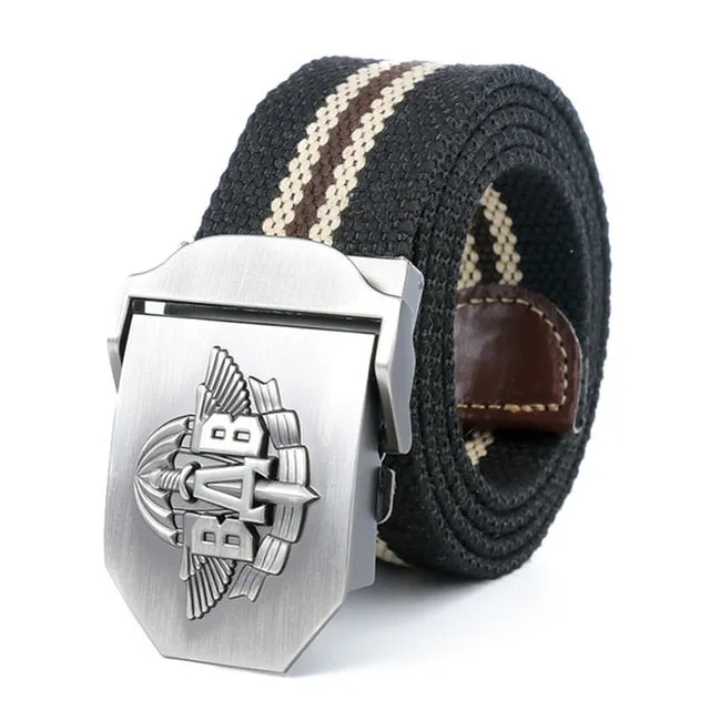 BAB Army Tactical Belt Patriotic Soldiers Canvas Jeans Belt