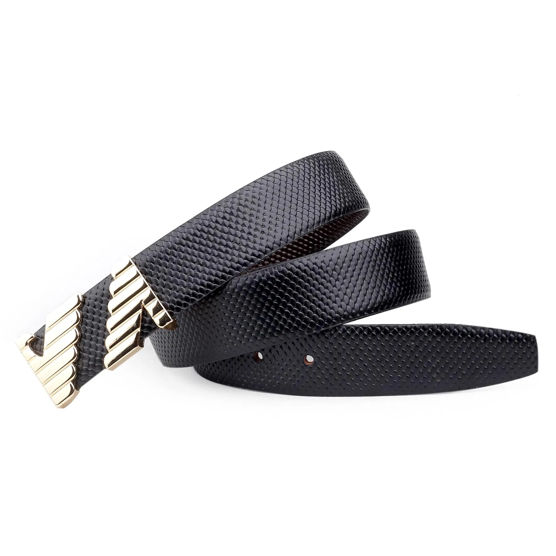 Bacca Bucci Genuine Leather Formal Dress Belts with a Stylish Finish and Nickel-Free Buckle