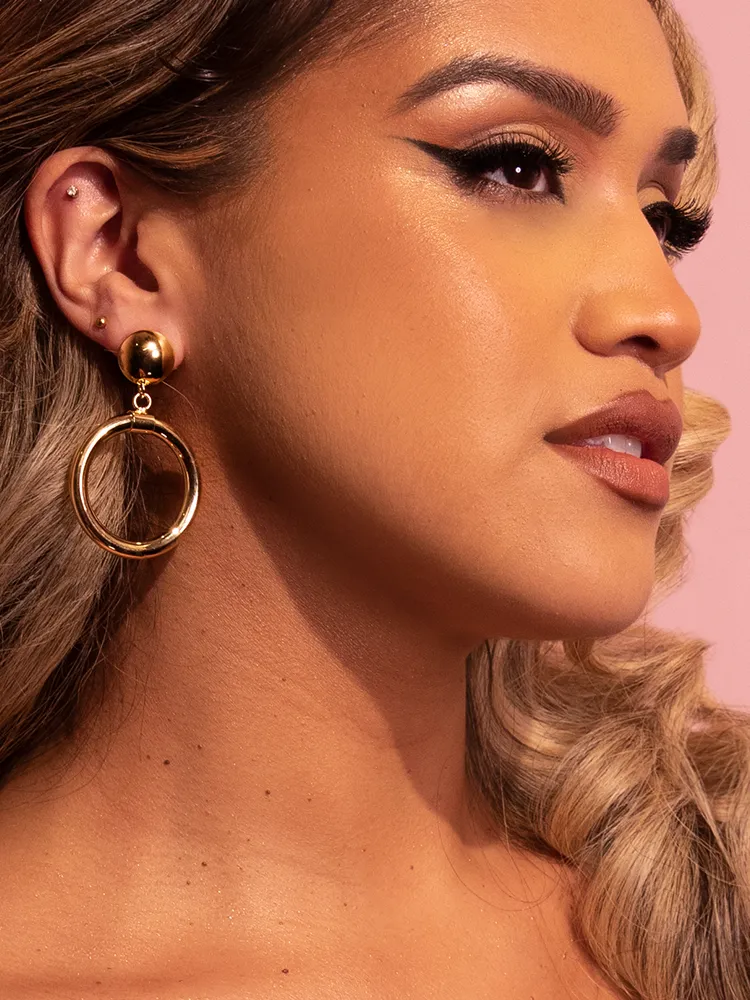 Bad Girl Hoop Earrings in Gold - Vixen by Micheline Pitt