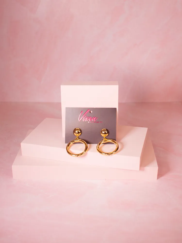 Bad Girl Hoop Earrings in Gold - Vixen by Micheline Pitt