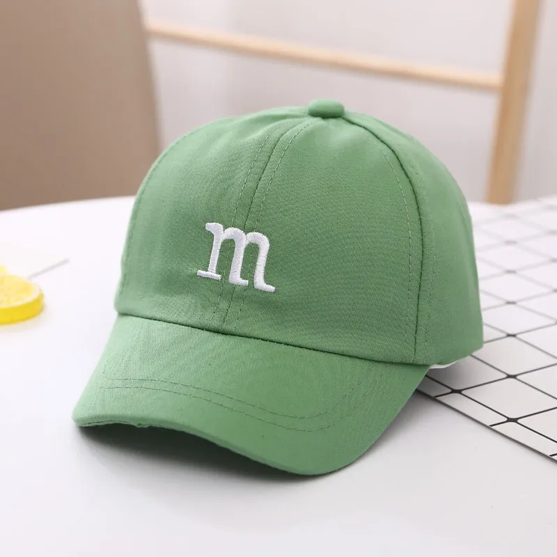 Baseball Cap Boy Letter M Embroidered Children's Cotton Spring and Autumn Hat Cap