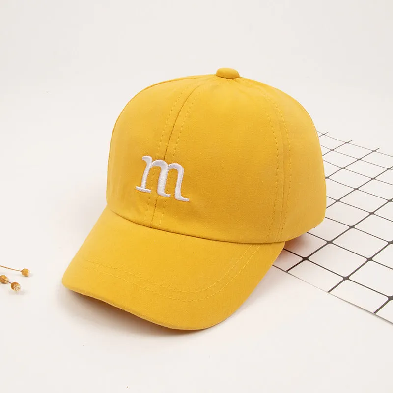 Baseball Cap Boy Letter M Embroidered Children's Cotton Spring and Autumn Hat Cap