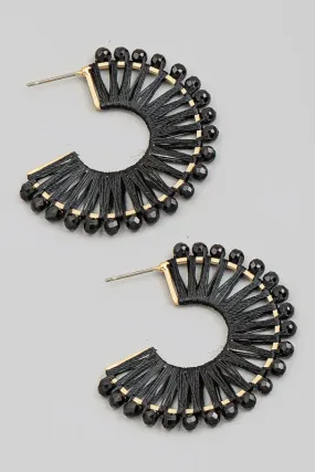 Bead Threaded Hoop Earrings