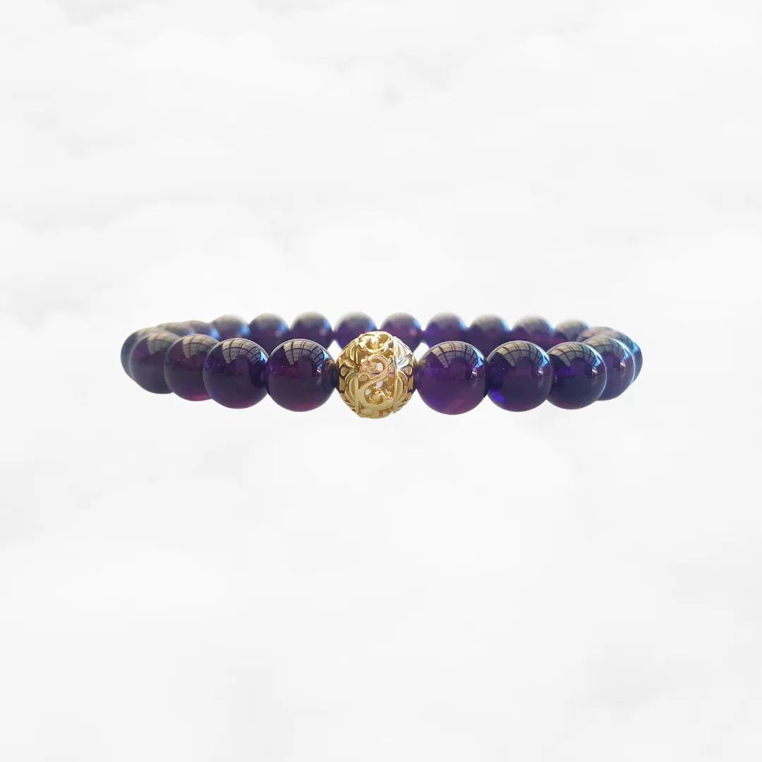 Beaded Amethyst Auspicious Clouds Bracelet