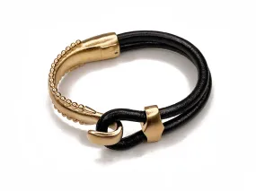 Beaded Edge Lasso Hook & Slide Leather Bracelet