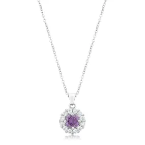 Belle Amethyst Round Halo Pendant | 3.2ct