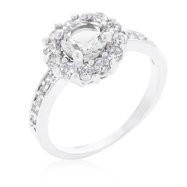 Belle Clear Round Halo Engagement Ring | 2.2ct