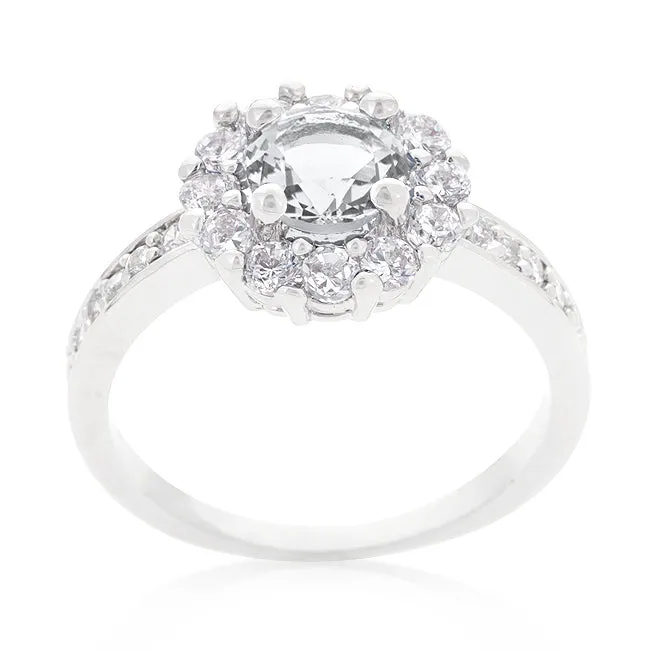 Belle Clear Round Halo Engagement Ring | 2.2ct