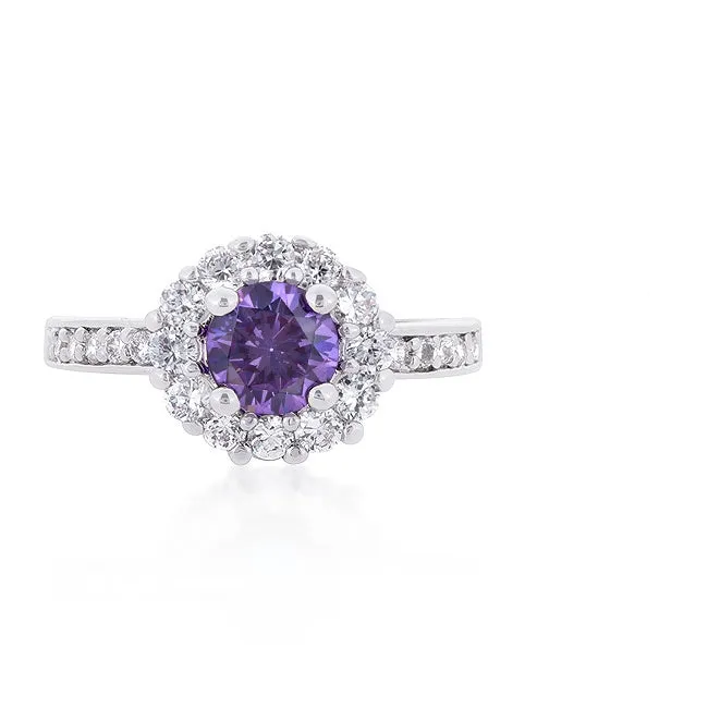 Belle Lt Amethyst Halo Cocktail Ring | 2.2ct