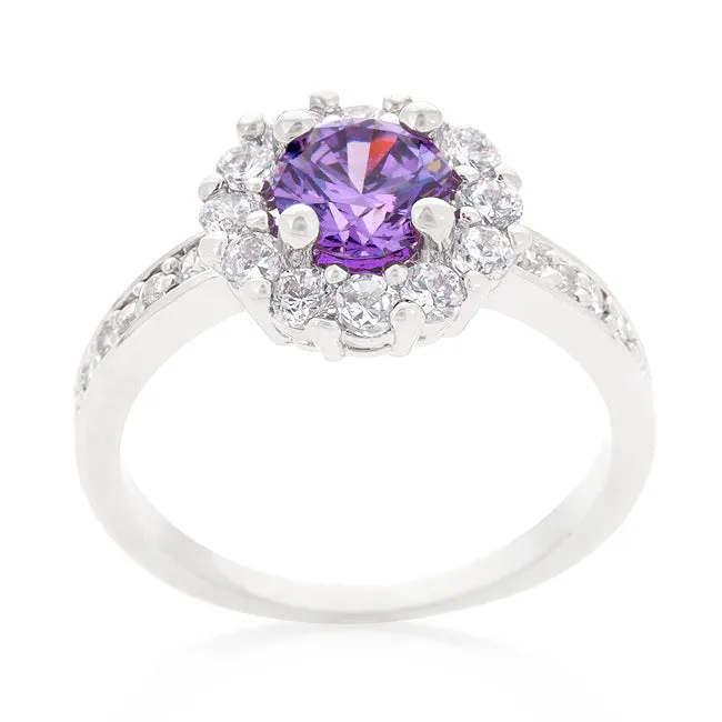 Belle Lt Amethyst Halo Cocktail Ring | 2.2ct