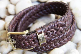 Beyond Creations Braided Brown Leather Belt