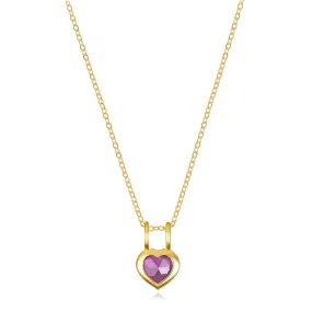 Birthstone Heart Necklace - February Amethyst