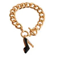 Black Boutique High Heel Bracelet  Black, Gold