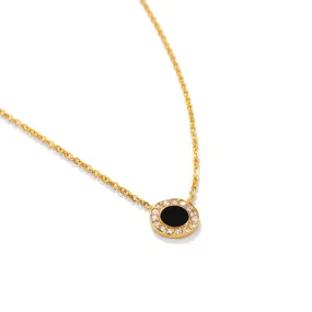 Black Glare Enamel Necklace