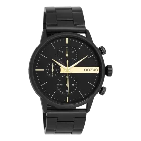 Black OOZOO watch with black stainless steel bracelet - C11412