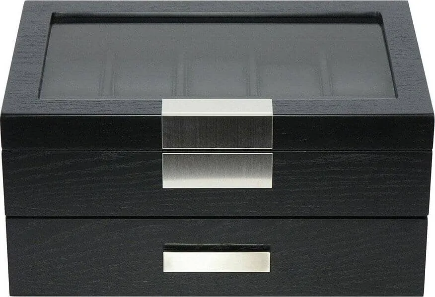 Black Wooden Watch Box for 20 Watches