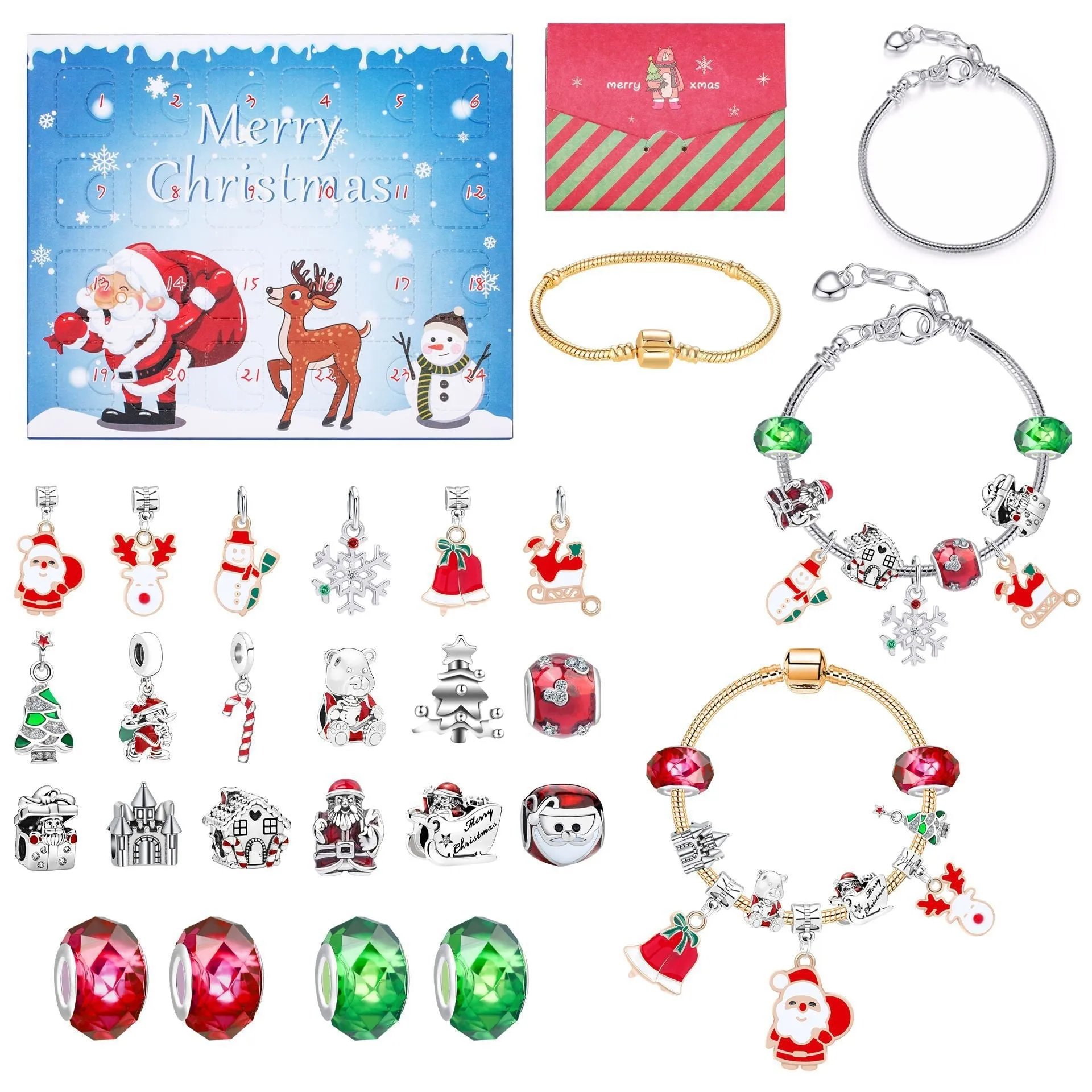 Blind Box Children's Bracelet Christmas Advent Portable 24 Grid DIY Bracelet Blind Box