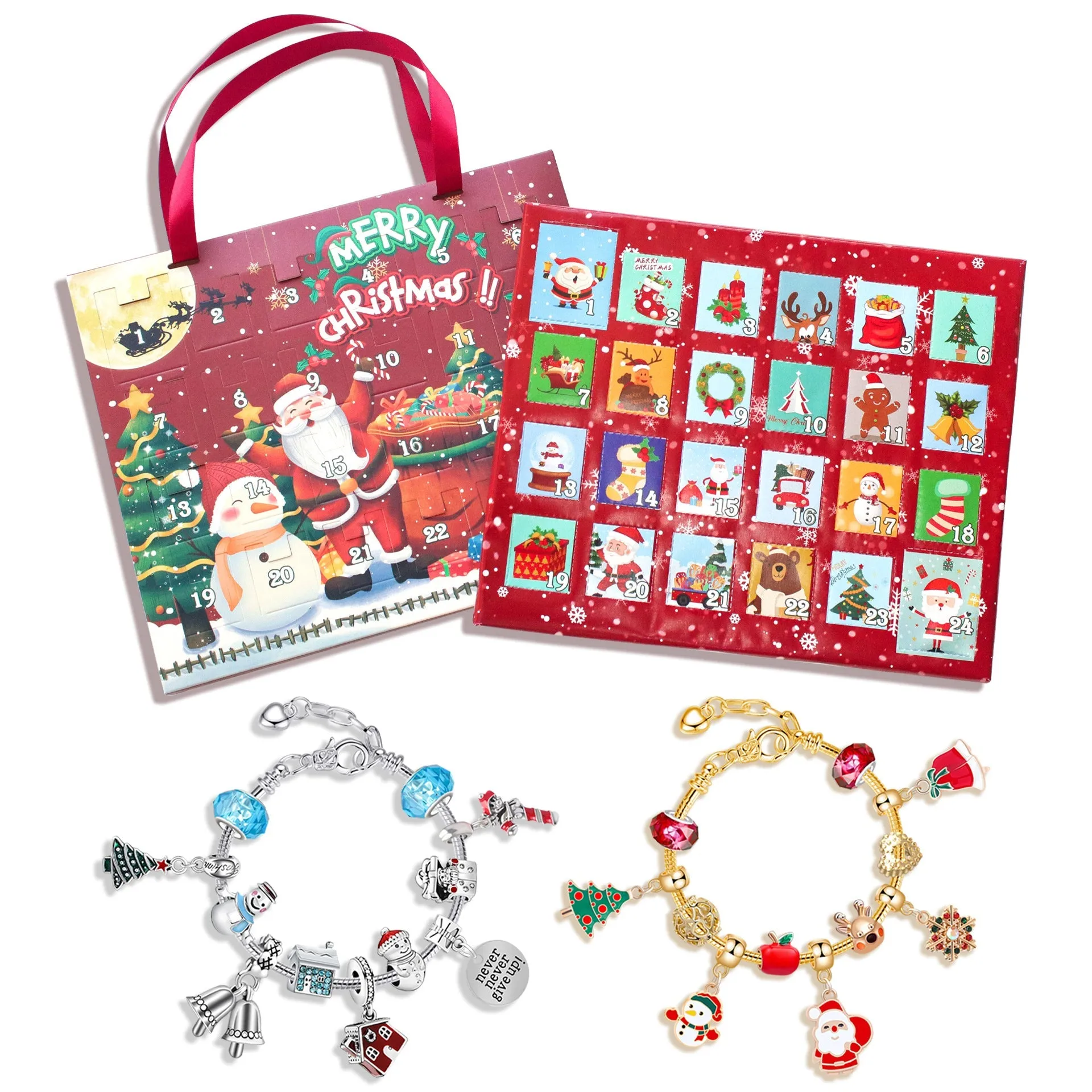 Blind Box Children's Bracelet Christmas Advent Portable 24 Grid DIY Bracelet Blind Box