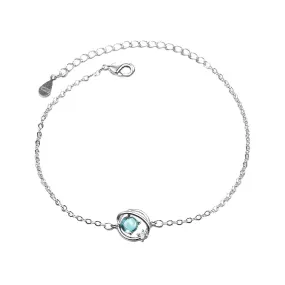 Blue Planet Universe Sterling Silver Crystal Bracelet