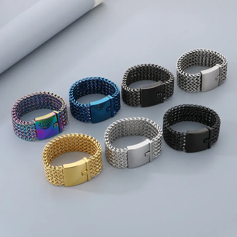 Bold Titanium Steel Fish Scale Bracelet for Men - Unique Electroplated Design