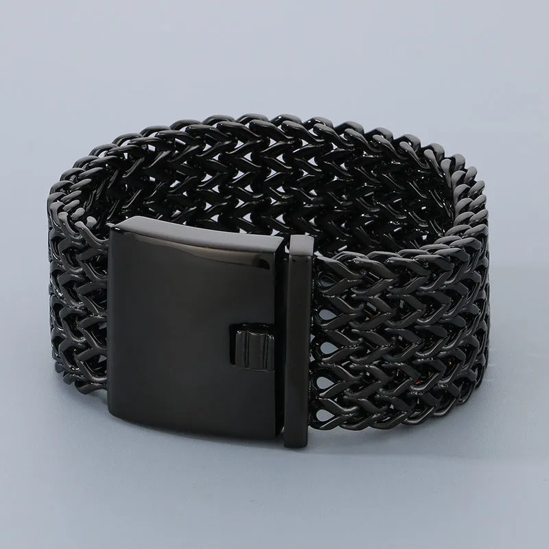 Bold Titanium Steel Fish Scale Bracelet for Men - Unique Electroplated Design