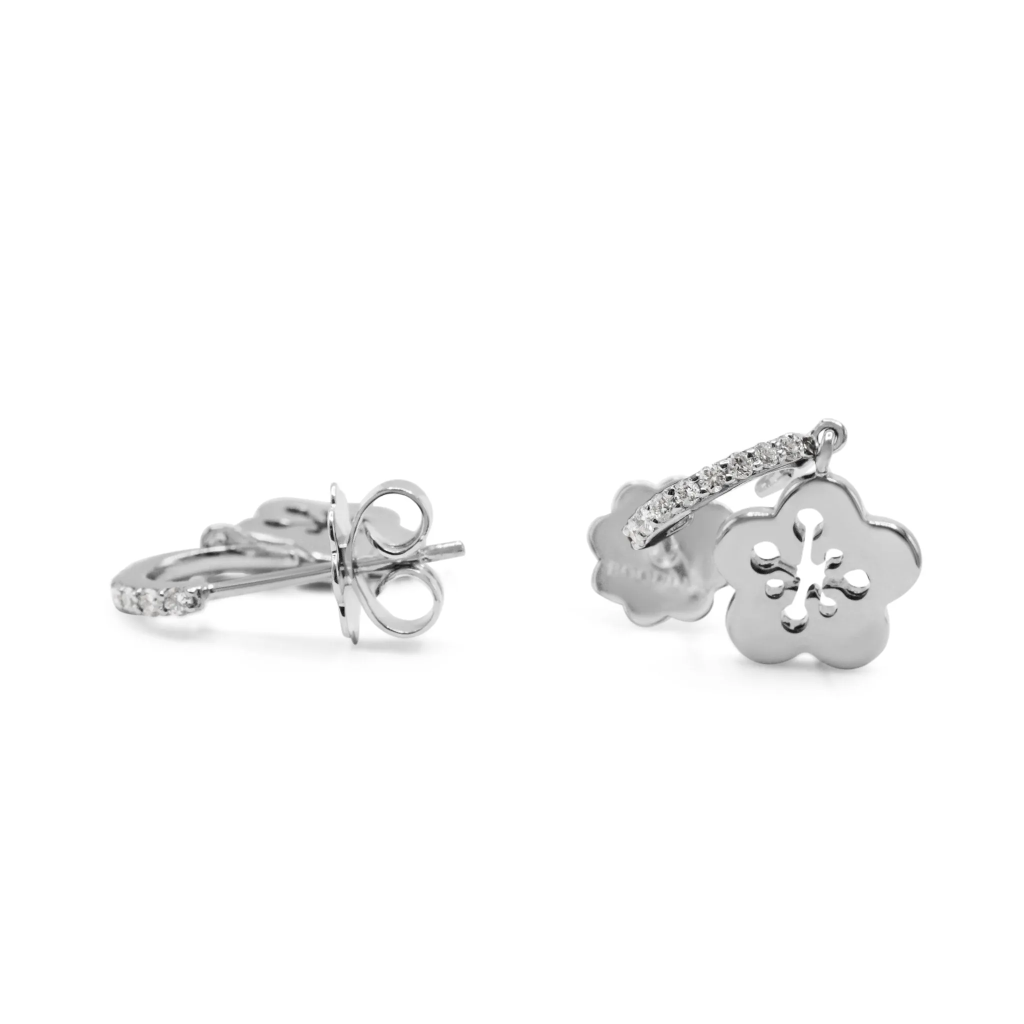 Boodles Blossom Mini Diamond Drop Earrings - 18ct White Gold