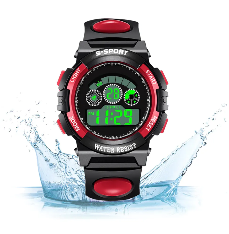 Boys Digital Sport Watch in Blue or Red