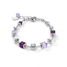 Bracelet GeoCUBE® Crystals & stainless steel amethyst