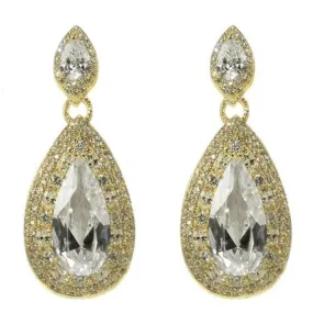 Bridey Pear Chandelier Earrings | 18k Gold | 55mm