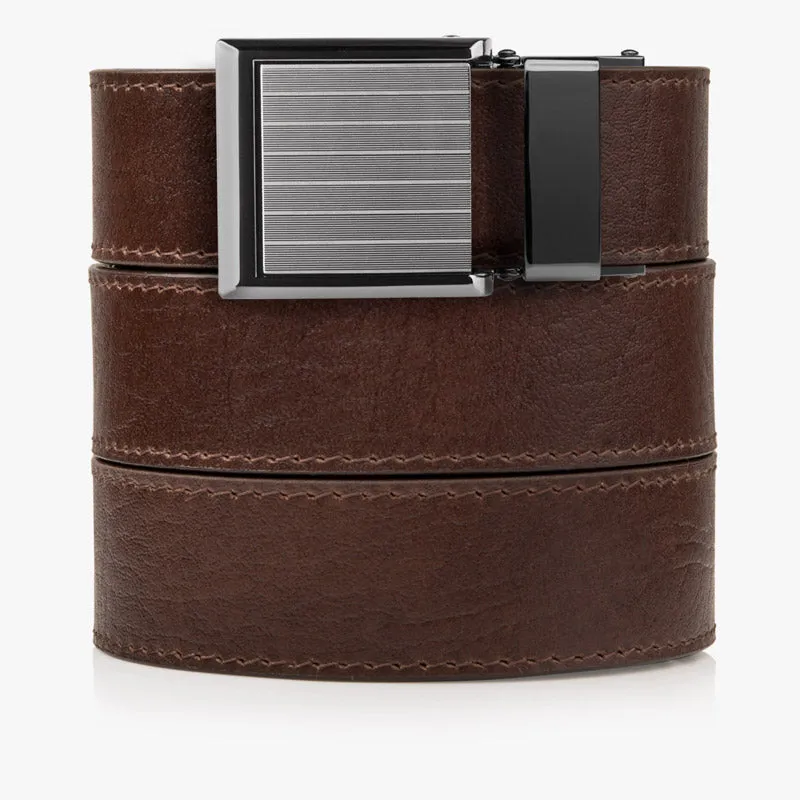 Brown Full Grain Leather Belt (Custom - Front Sq)