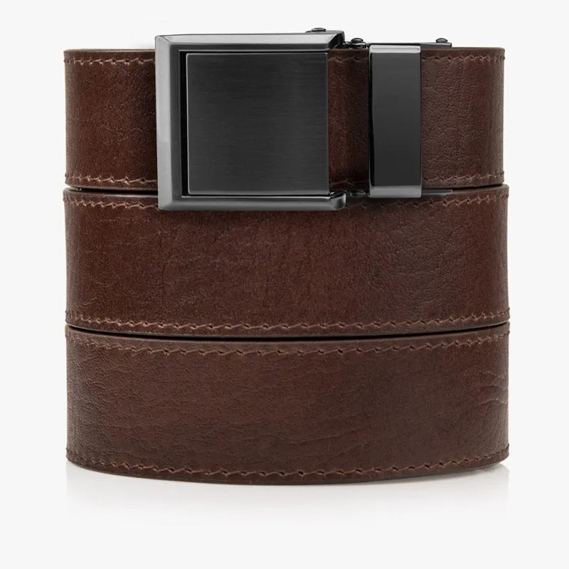 Brown Full Grain Leather Belt (Custom - Front Sq)