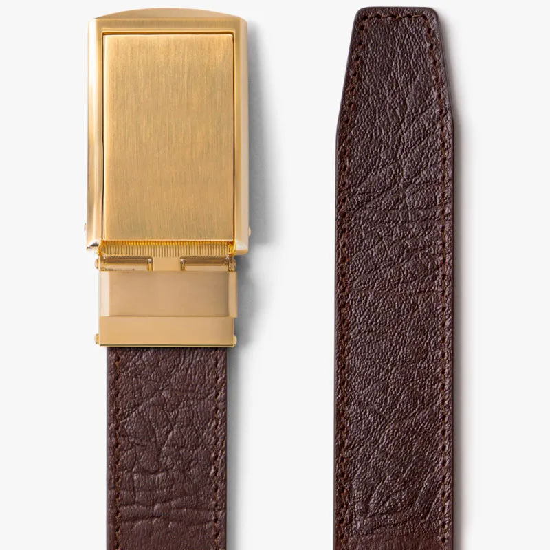 Brown Full Grain Leather Belt (Custom - Front Sq)