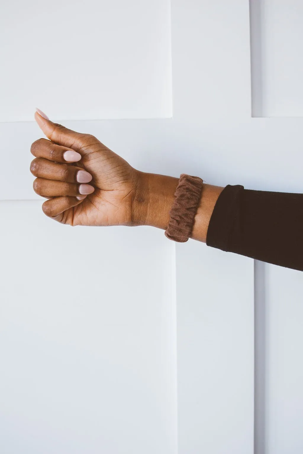 Brown Linen Scrunchie Band Compatible with Apple Watch