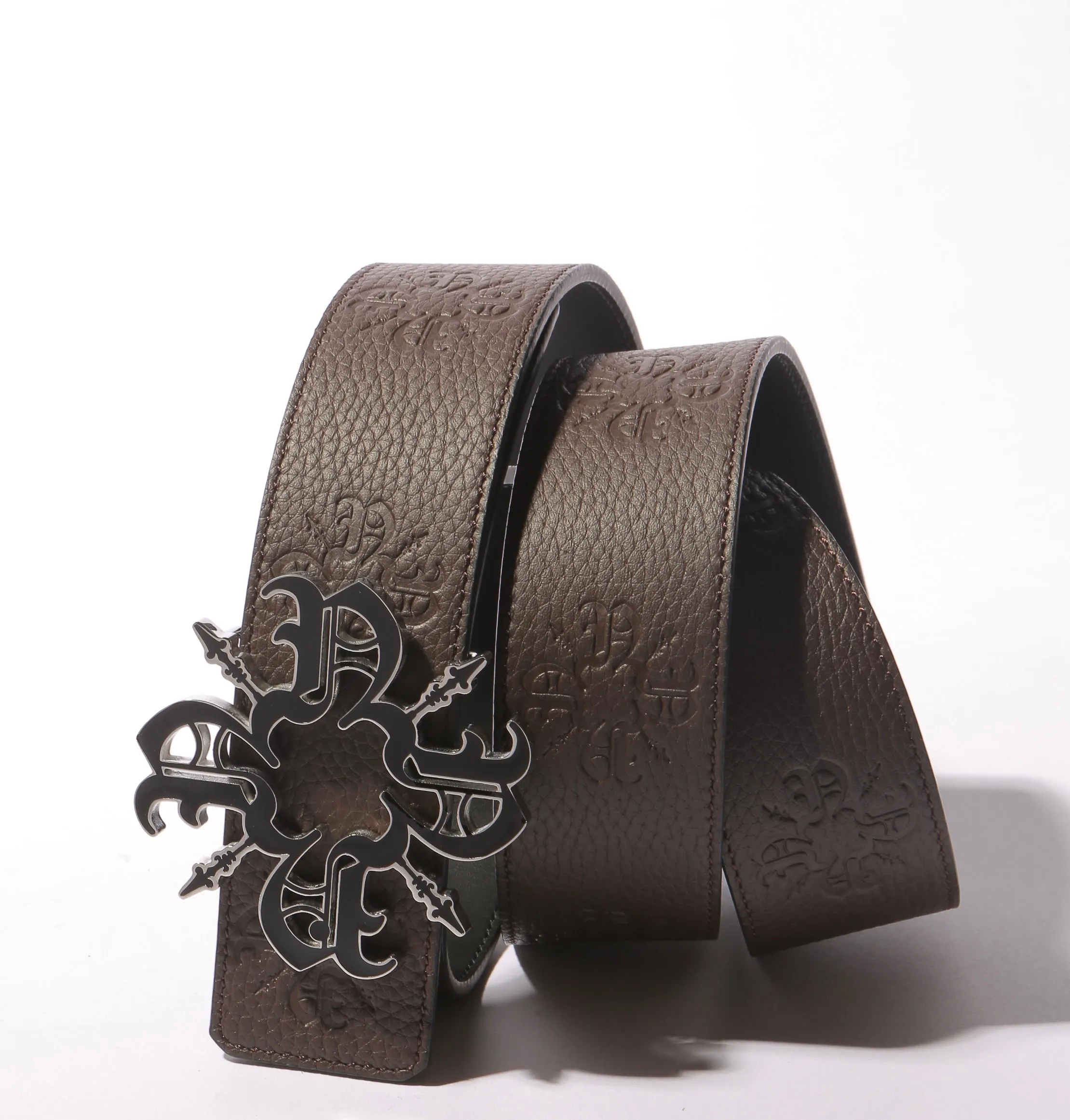 Brown Monogram Leather Belt