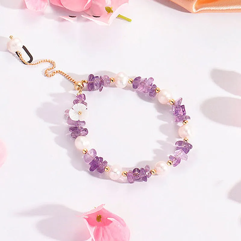 C109 - Amethyst stones & Pearls