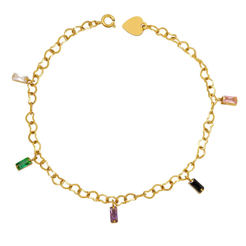 Campus Style Gold-Plated Bracelet for Women - Trendy and Personalized Steel Design