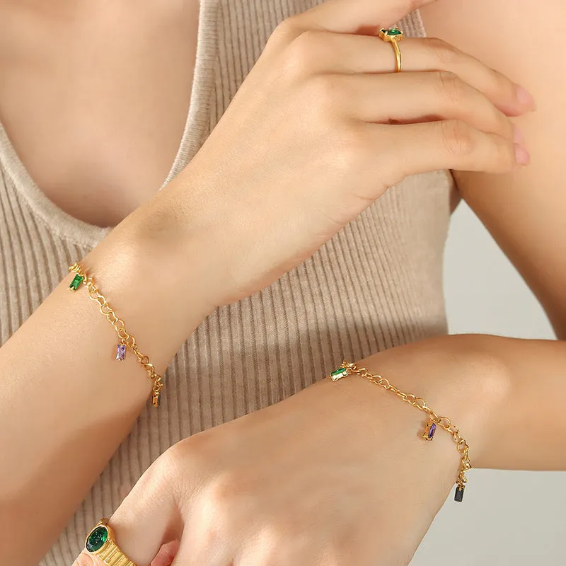 Campus Style Gold-Plated Bracelet for Women - Trendy and Personalized Steel Design