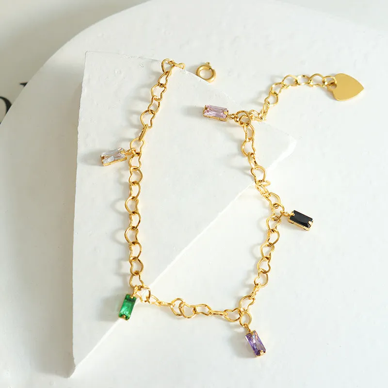 Campus Style Gold-Plated Bracelet for Women - Trendy and Personalized Steel Design