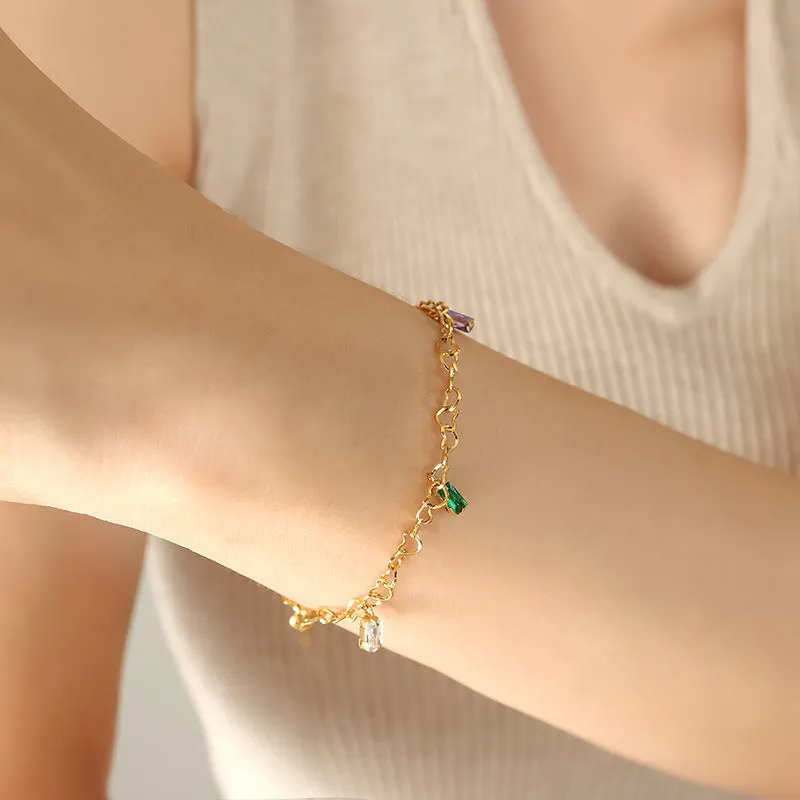 Campus Style Gold-Plated Bracelet for Women - Trendy and Personalized Steel Design