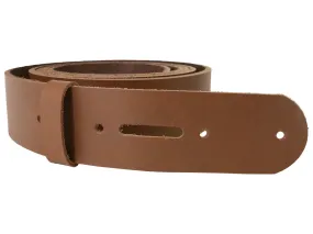 Caramel Brown Vegetable Tanned Leather Belt Blank w/ Matching Keeper | 60"-72" Length