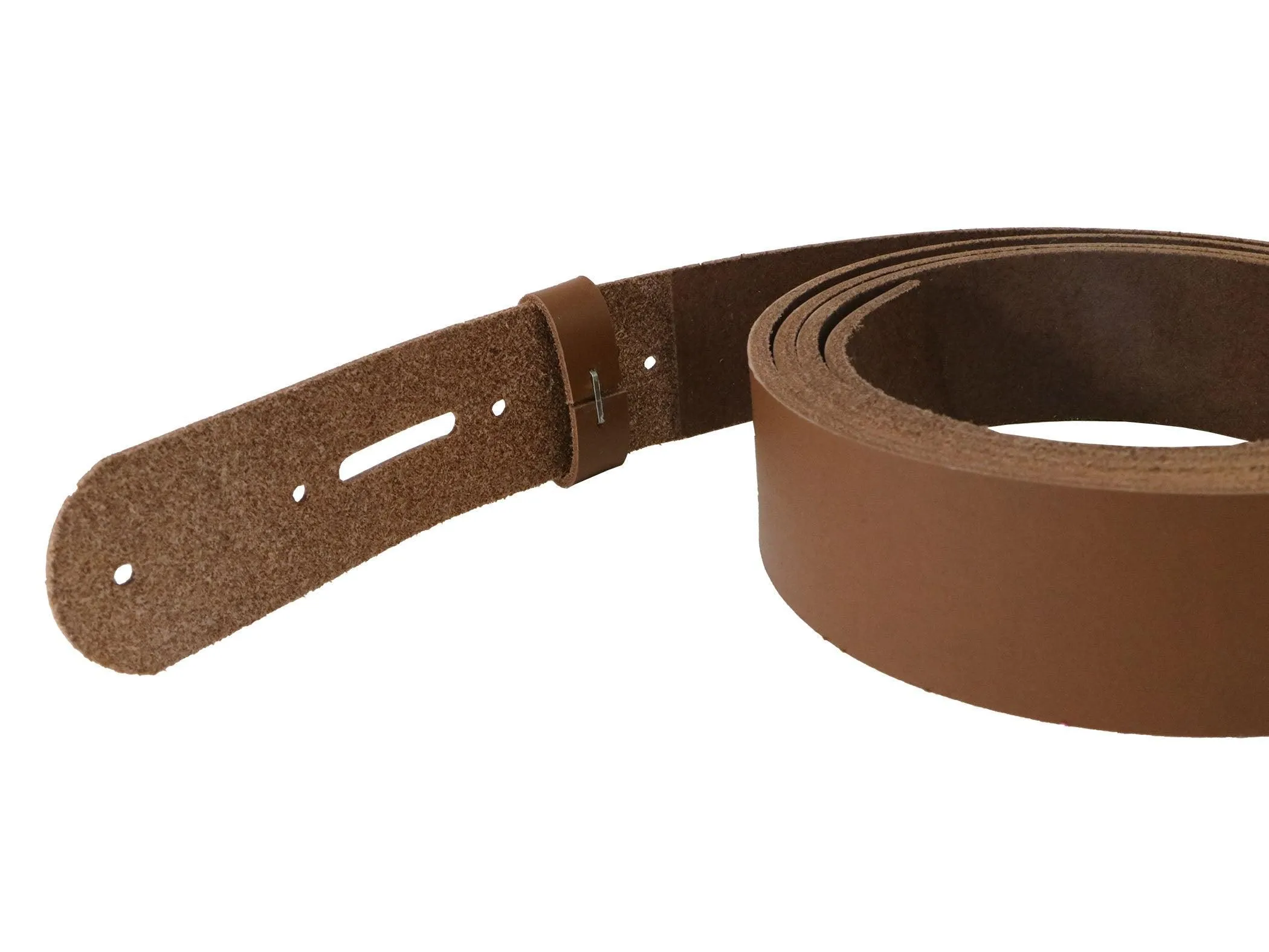 Caramel Brown Vegetable Tanned Leather Belt Blank w/ Matching Keeper | 60"-72" Length