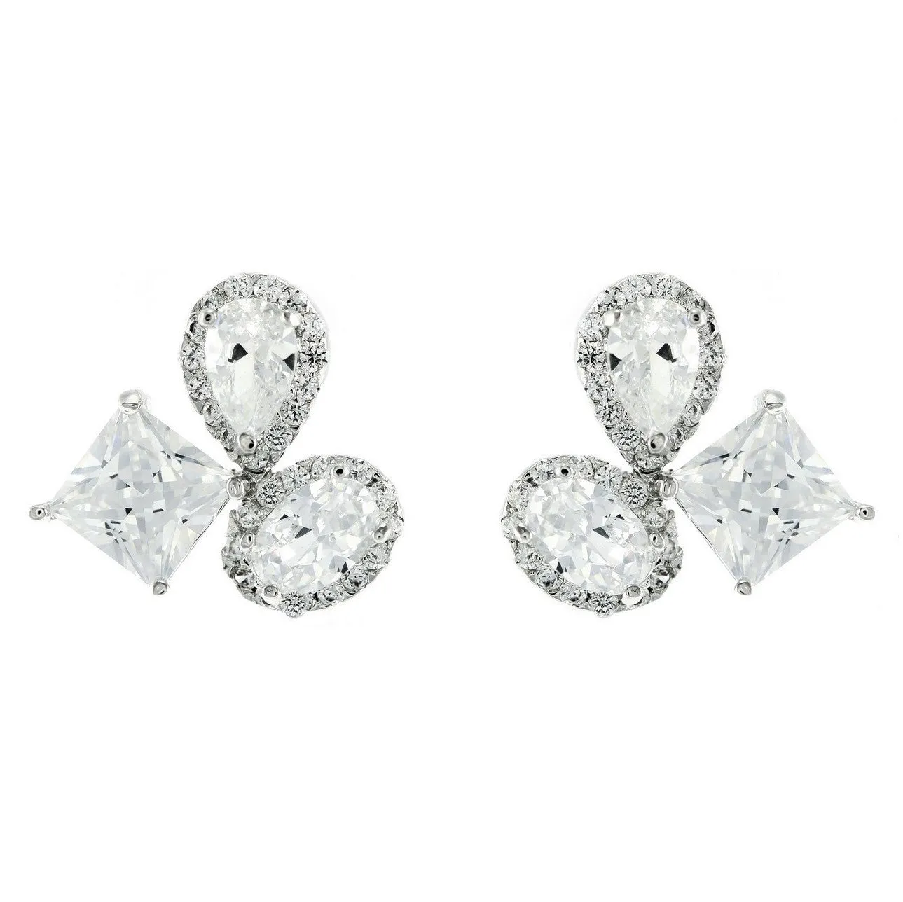 Carlotta Cluster CZ Stud Earrings