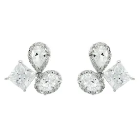 Carlotta Cluster CZ Stud Earrings