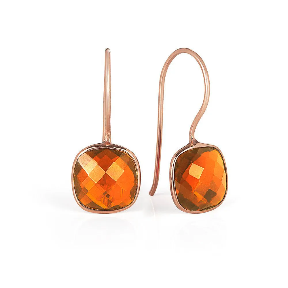 Carnelian Earrings | Rose Gold