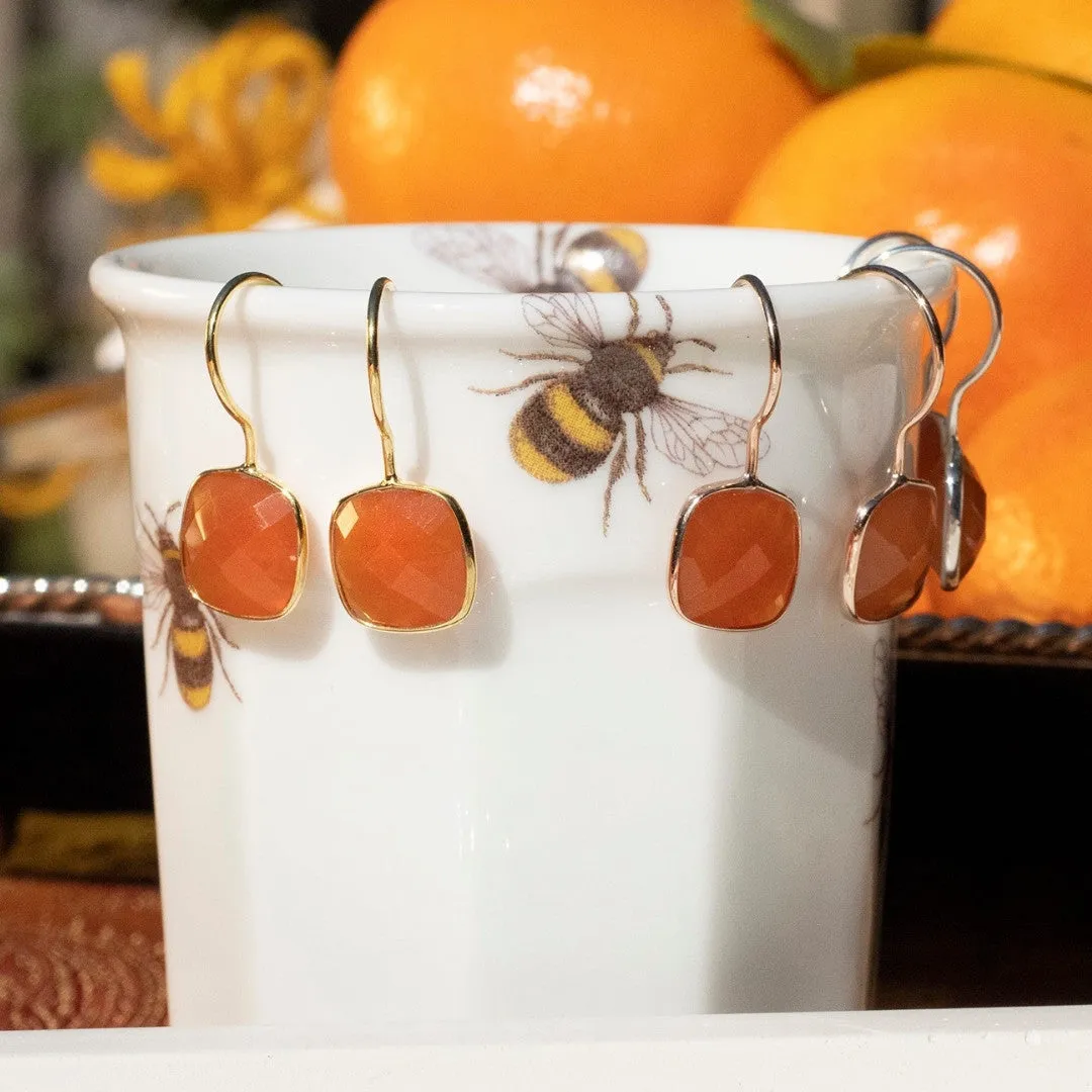 Carnelian Earrings | Rose Gold