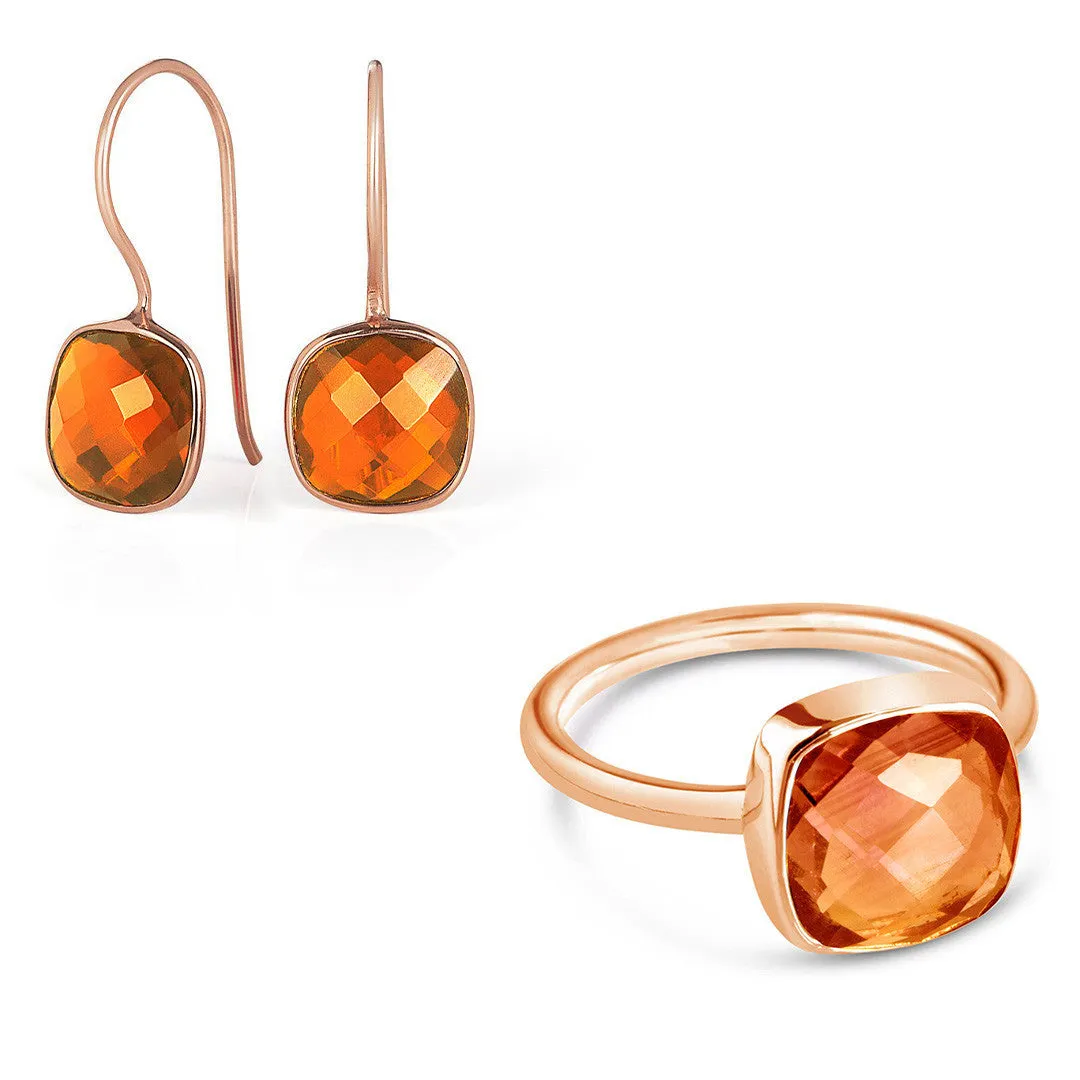 Carnelian Earrings | Rose Gold