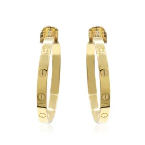 Cartier Love Hoop Earrings - 18ct Yellow Gold